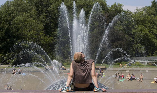 sun, seattle, fountain...