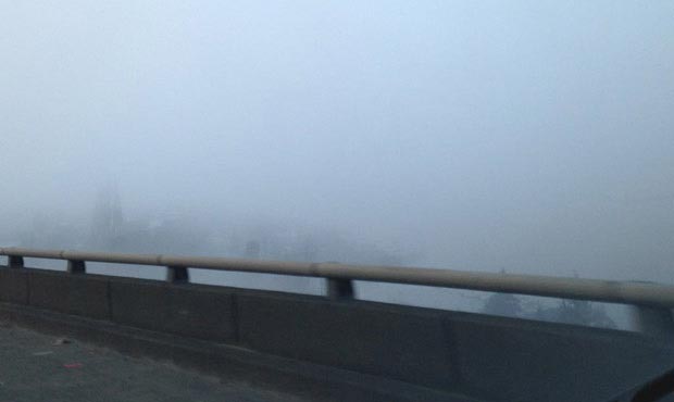 Early morning fog greeted Seattle commuters. (Stephanie Klein)...