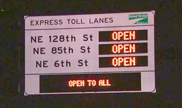 Eastside drivers experienced faster times over the weekend when the tolls were turned off. The toll...