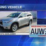 Police are still searching for a silver 2015 Toyota Highlander with the license plate AUW3230. (KIRO 7)