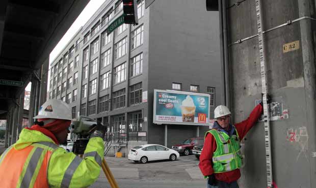 Crews monitored the Alaskan Way Viaduct as Bertha tunneled underneath the aging structure. The stat...