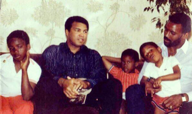 The Barbershop's Terry Hollimon (far left) spent the day with Muhammad Ali in the early 80s. (Contr...