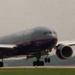 The first commercial flight by a Boeing 777 arrives at Dulles Airport in Chantilly, Va.  in this June 7, 1995 photo. (AP Photo)