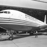 Boeing's new 767 twin-engine aircraft rolls out of the plant in Everett, Wash., Aug. 4, 1981. (AP Photo)