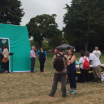 A safe injection site set up in a Seattle park on Monday. (Josh Kerns, KIRO Radio) 