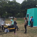 A safe injection site set up in a Seattle park on Monday. (Josh Kerns, KIRO Radio) 