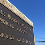 A monument to aviator Wiley Post and humorist Will Rogers was dedicated in 1949 in 
Renton.  The pair departed from here in 1935 on an ultimately fatal trip to Al
aska.  (Photo 
by Feliks Banel)