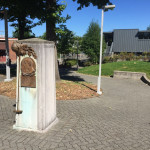 The monument in Lake City was originally installed at the site of a polo f
ield where Will 
Rogers played his last game in 1935.  (Photo by Feliks Banel)