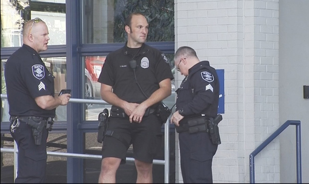 Police reportedly found a black suitcase on the street right in front of the East Precinct. (KIRO 7...