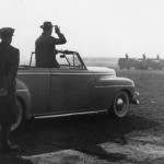 FDR salutes units of the 33rd Infantry Division at Fort Lewis on September 22, 1942. Courtesy FDR Library and Museum.