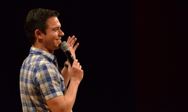Seattle comedian Drew Barth tells jokes at University of Puget Sound...