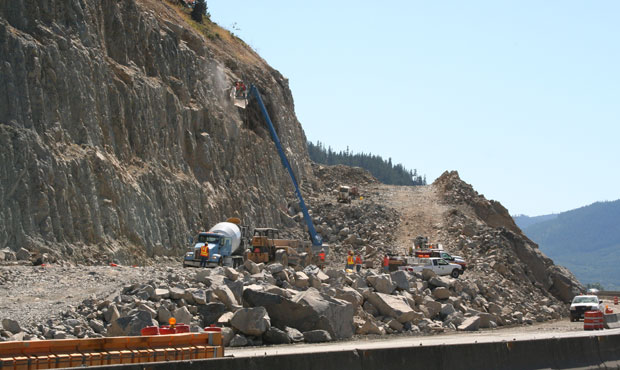 rock blasting, I-90, WSDOT...