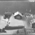 The whaling vessel dock on Meydenbauer Bay as it appeared circa 1925; it
 was later 
damaged in a fire and rebuilt around 1930.  (Photo courtesy Eastside Herit
age Center) 