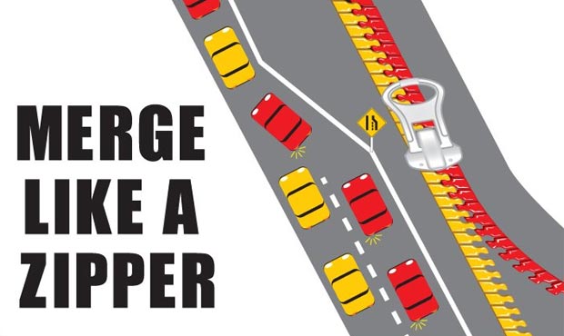 Washington traffic, zipper merge...