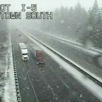 Snow on the roads in Tacoma on Monday. (WSDOT)