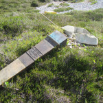 Monuments are damaged by weather, freezing and sometimes even gunshots.  (Photo courtesy International Boundary Commission)