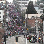 Thousands of women marched through downtown Seattle on Saturday. (SDOT)