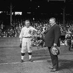 In the first few decades of the 20th century, the Seattle Indians professional baseball team played at Dugdale Park in the Rainier Valley, and won the Pacific Coast League pennant in 1924; local baseball figure Daniel Dugdale (left) is seen here with Seattle Indians manager Wade Killefer, circa 1925.  Courtesy of MOHAI.