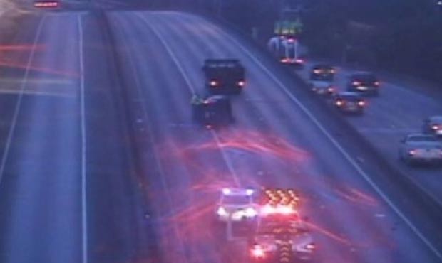 A rollover on SB I-5 in downtown Seattle forced drivers to divert to the collector-distributor lane...