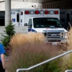 Ambulances line up in the emergency area of Sacred Heart Hospital following reports of a shooting at Freeman High School on Wednesday, Sept. 13, 2017 in Rockford, Wash.  A shooter opened fire at a the high school, south of Spokane, killing one student, injuring three others.  The injured victims were taken to a hospital and expected to survive. Authorities say the suspect was in custody.  (Kathy Plonka/The Spokesman-Review via AP)