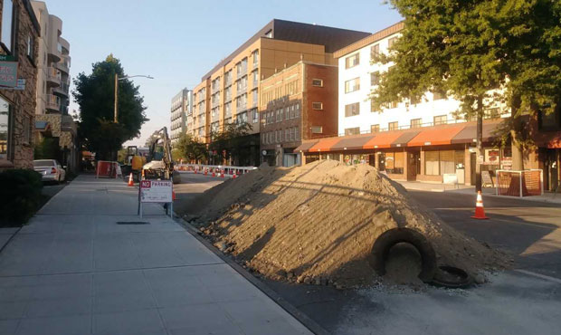 construction, university way...