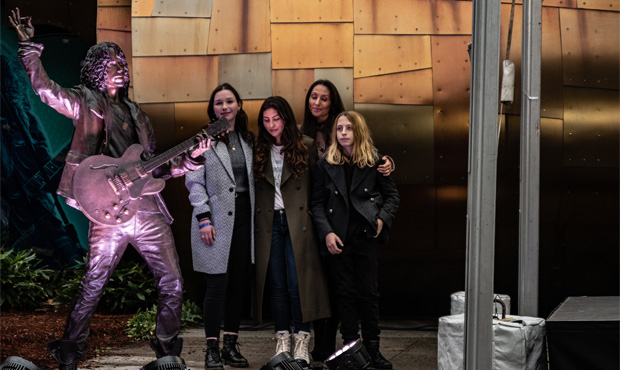 Chris Cornell's family at the unveiling of his statue...