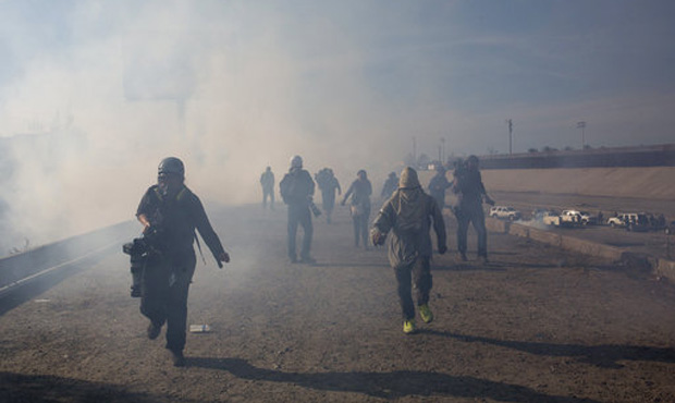 Migrants tear gassed at the U.S. Mexico border...