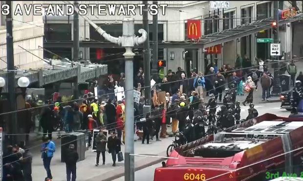 protest downtown Seattle...
