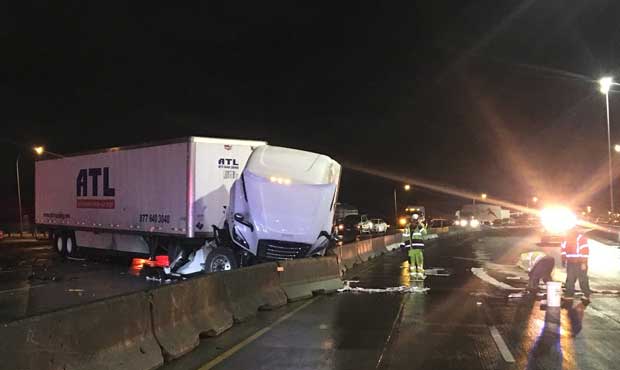 I-5, semi-truck, crash...