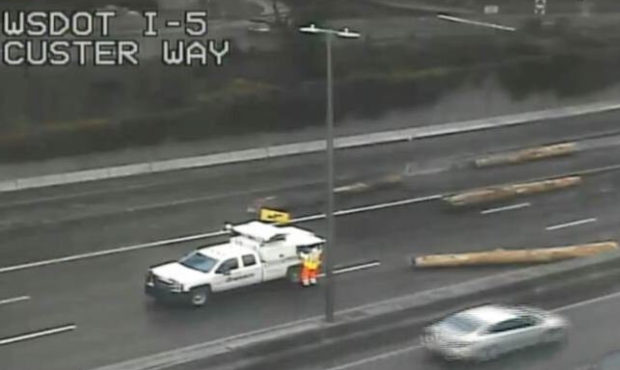Olympia log truck Custer Way collision...