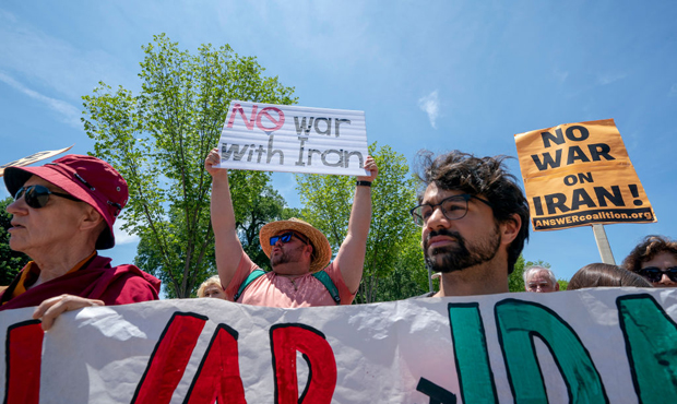 Iran war protest...