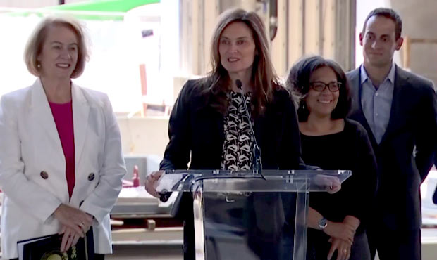Seattle Mayor Jenny Durkan, Apple's Vice President of Global Real Estate and Development Kristina R...