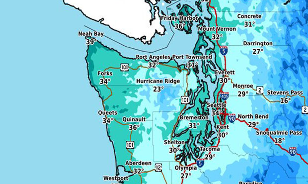 Freezing temperatures, Puget Sound region...