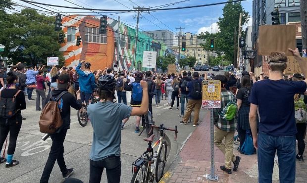 protesters...