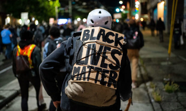 crowd, black lives matter...