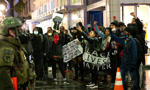 Seattle protest footage...