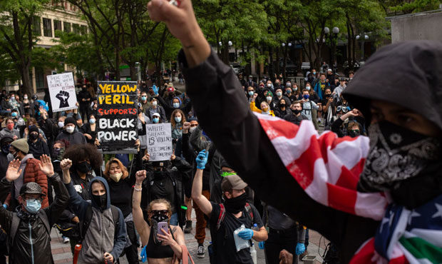 Seattle protest footage...