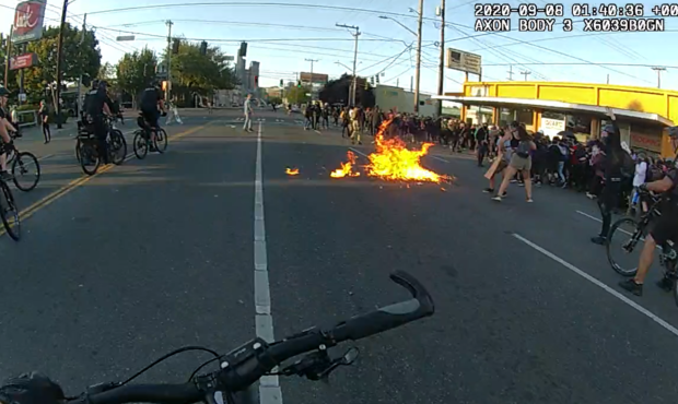 seattle antifa molotov cocktail protest violence...