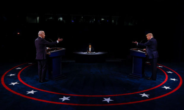 U.S. President Donald Trump and Democratic presidential nominee Joe Biden participate in the final ...