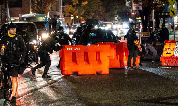 Seattle police, protest Election Night...