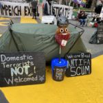 At BLM Plaza, there was a small demonstration over the weekend. (Photo: Jason Rantz/KTTH)
