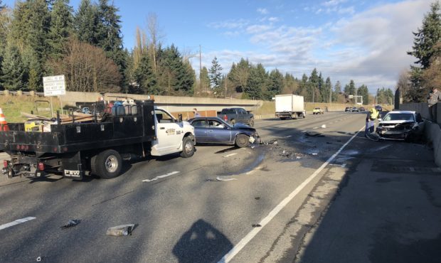 All lanes of NB I-5 reopened in Everett after wrong way driver collision