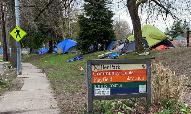 Miller Park homeless encampment...