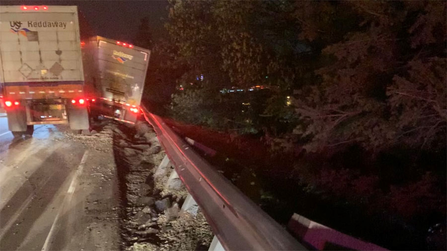 SeaTac semi truck collision, I-5...