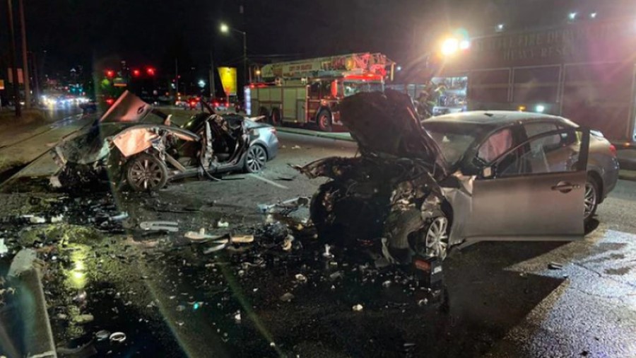 A crash in Seattle's SODO neighborhood (SPD)...