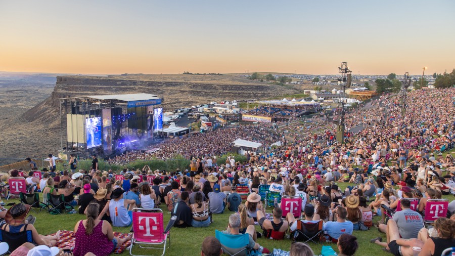 General view of atmosphere during the Watershed Country Music Festival at the Gorge Amphitheatre on...