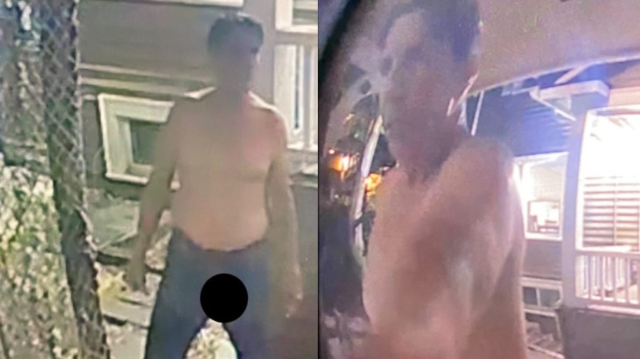 shirtless man...