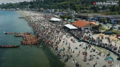 ‘Without our culture, we’re an empty shell’: Muckleshoot Canoe Journey returns to Alki Beach
