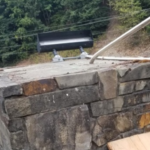 This photo shows the pillar where “The Ascent” created by Larry Anderson stood before it was stolen. 