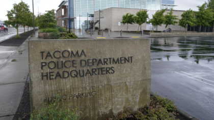 Man booked after allegedly stealing 'O' from Tacoma Police sign, damaging front gate